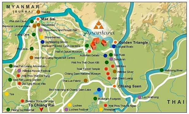 Triangle d'or Thailande Carte